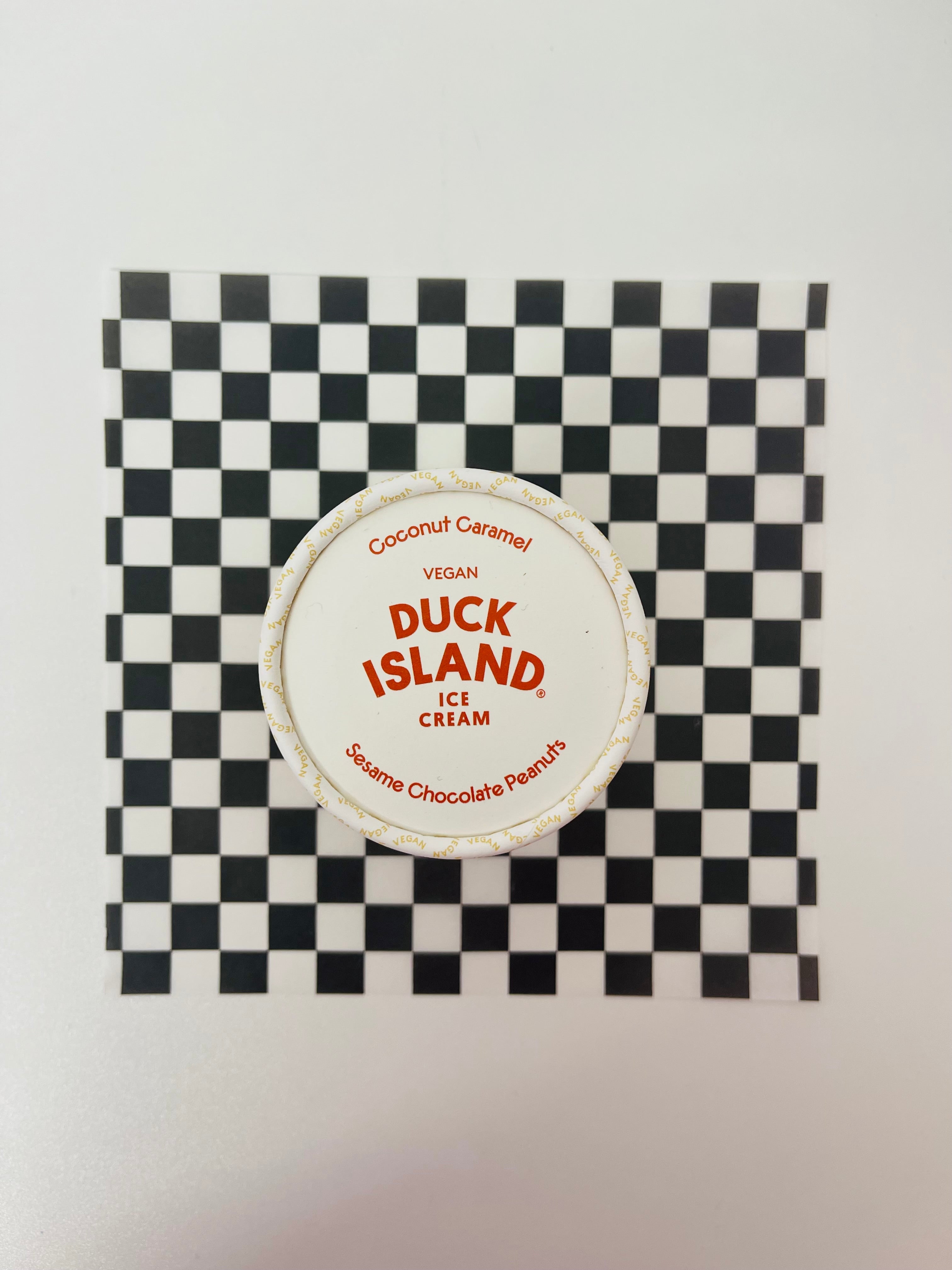 Coconut Caramel Sesame Chocolate Peanuts (Vegan) - Duck Island Ice Cream Pottle 120ml